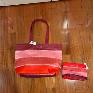 Clinique tote bag and pouch